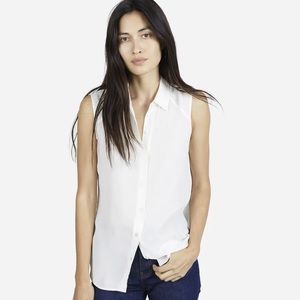 Everlane Sleeveless Silk Cream Top Sz M